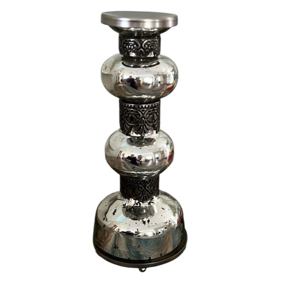 Pottery Barn Madeline Taper Holder Mercury Glass Candle Holder - Picture 1 of 2